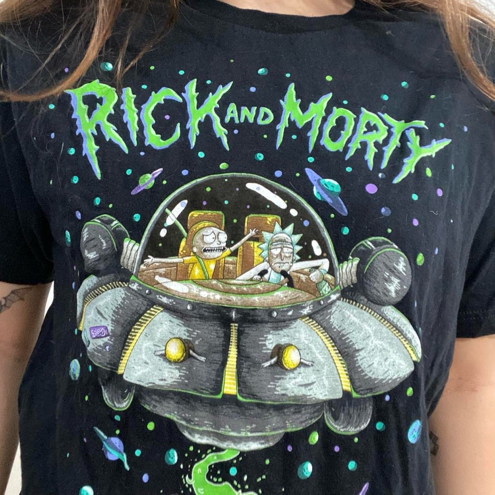 Ripple Junction Black and Green Rick and Morty Short Sleeve Tee